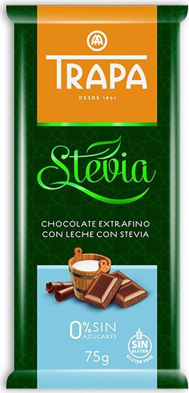 Шоколад Trapa Stevia молочный со стевией 30%