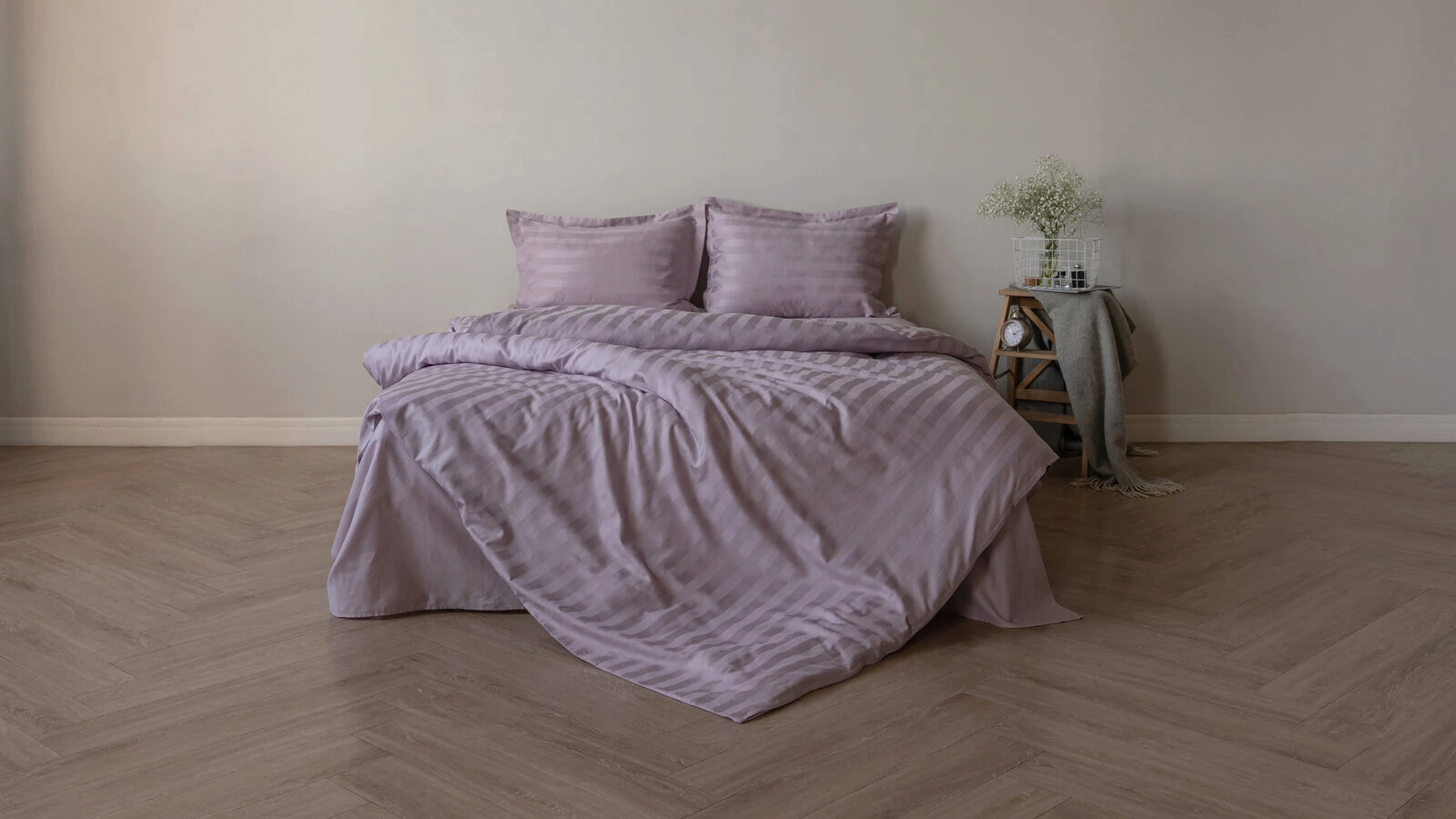 

Комплект постельного белья Askona Comfort Stripe 3*3 односпальный Фиалковый, Stripe