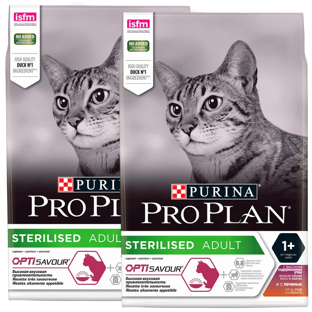 

PRO PLAN PRO PLAN CAT OPTISAVOUR STERILISED DUCK & LIVER для привередливых взрослых кастри