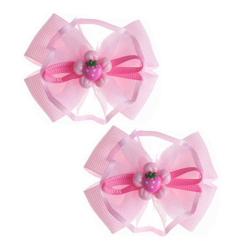 

Бант клубничка на резинке Babys Joy 2 шт розовые BN88-2-5