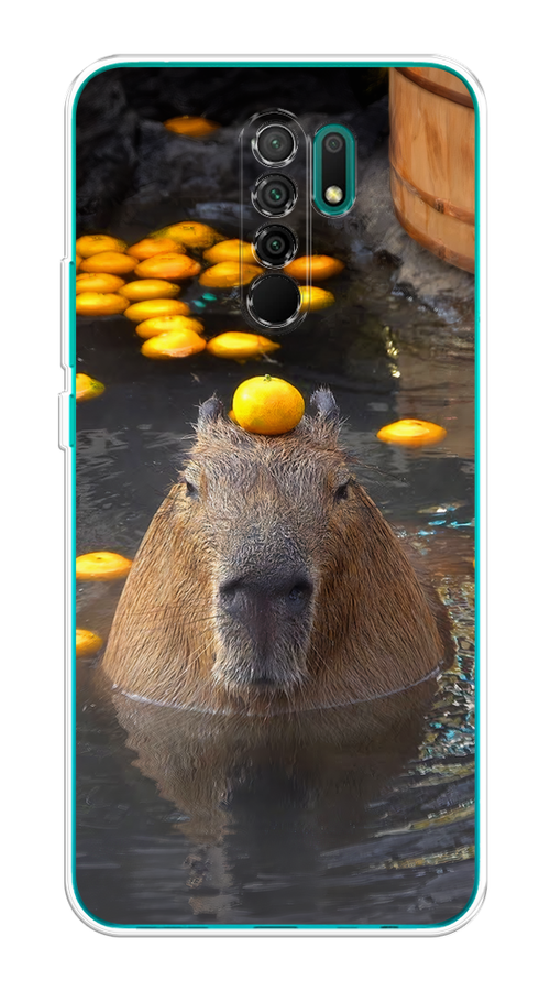 

Чехол на Xiaomi Redmi 9 "Капибара отдыхает", Коричневый;оранжевый;серый, 38350-1