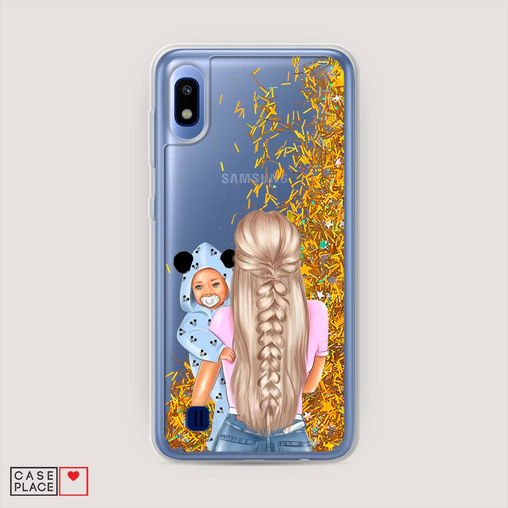 

Жидкий чехол с блестками "Молодая мама" на Samsung Galaxy A10, 27990-1