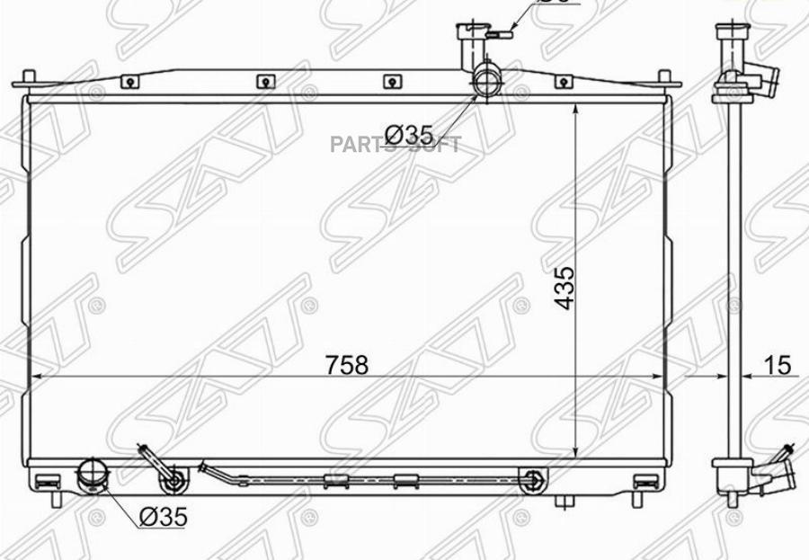 

SAT HY0006-2.2D Радиатор HYUNDAI SANTA FE 2.0G/2.2D/2.7G 06- 1шт