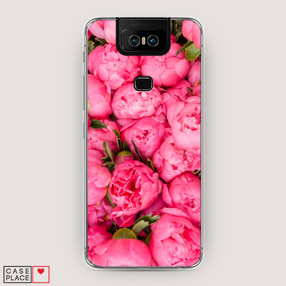 фото Чехол awog "прекрасные пионы" для asus zenfone 6 zs630kl