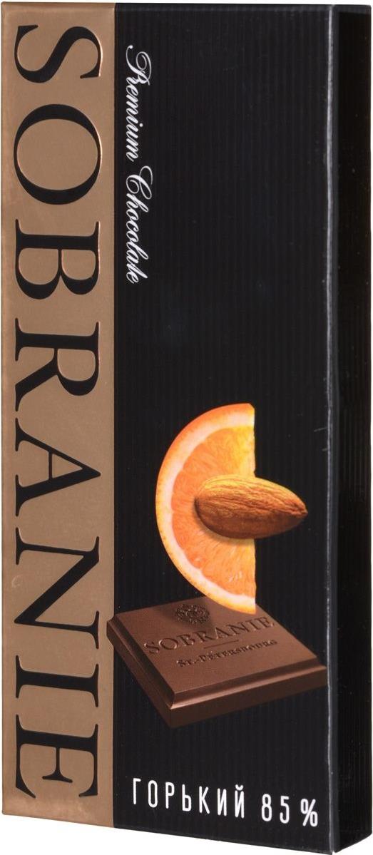 Шоколад Sobranie горький с апельсином и орехами 72%