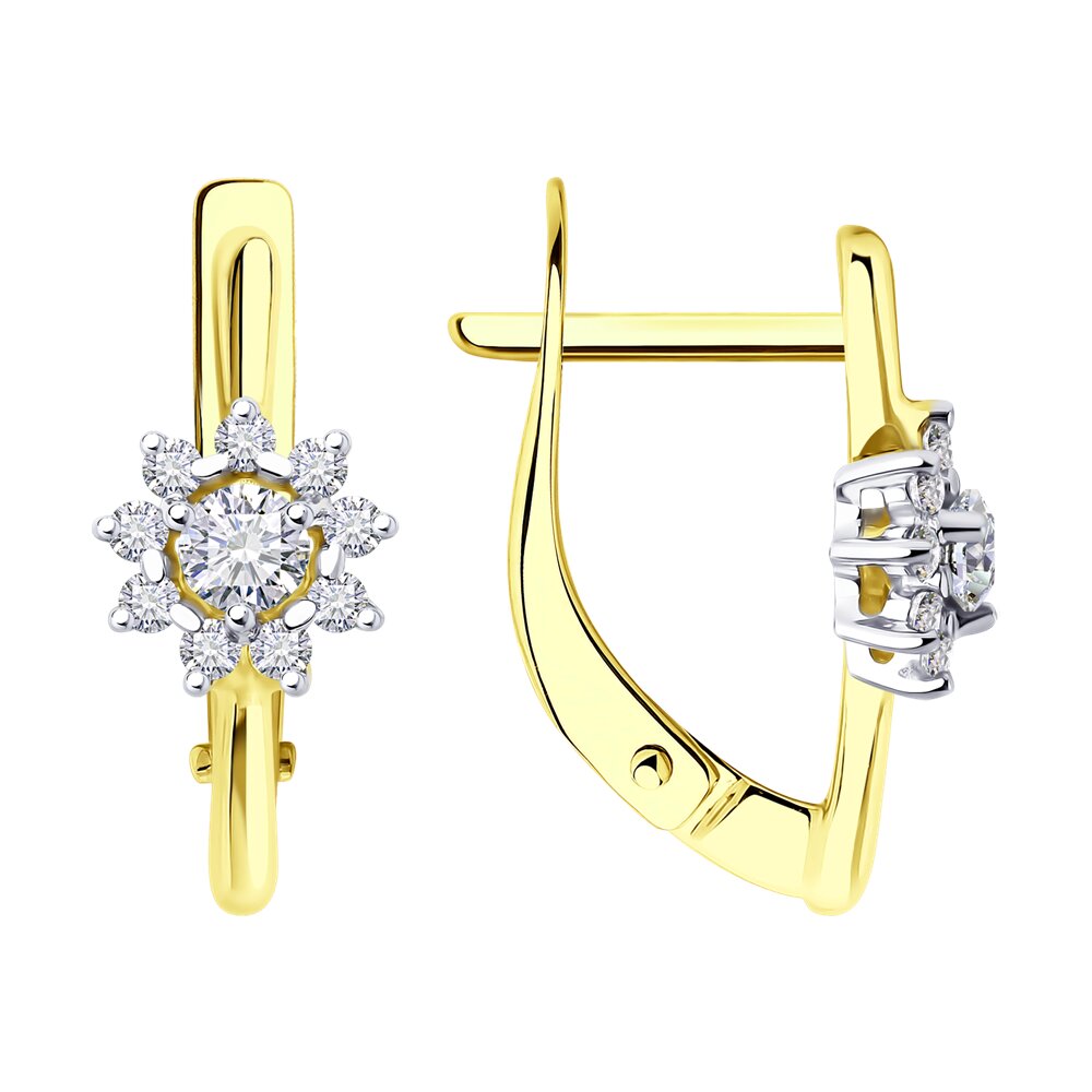 

Серьги из желтого золота Diamant 53-120-02267-1, фианит, 53-120-02267-1