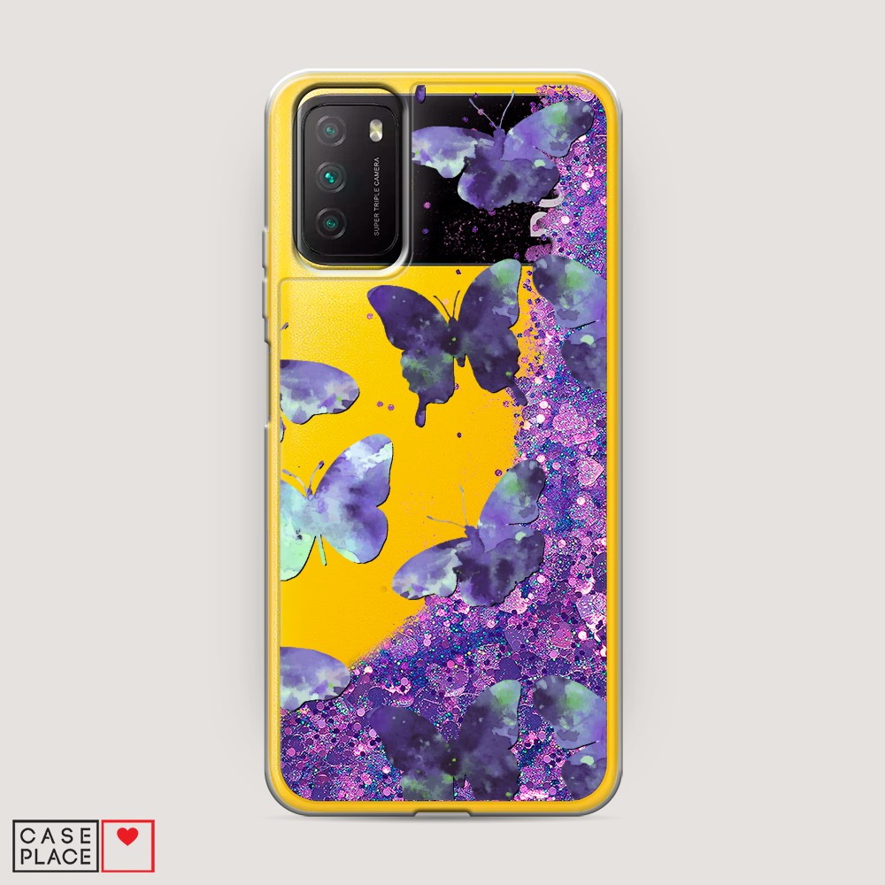

Чехол Awog на Poco M3 "Бабочки отпечатки", Разноцветный, 39592-1