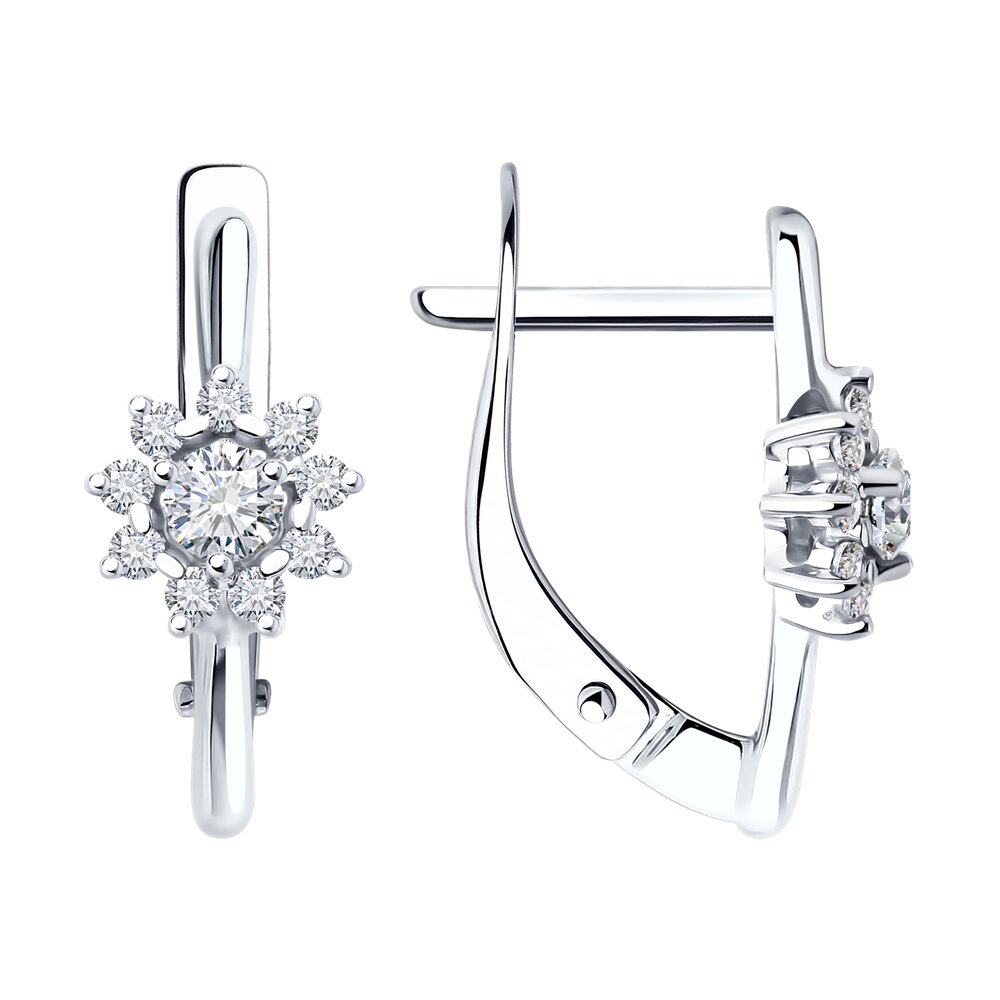 

Серьги из белого золота Diamant 52-120-02267-1, фианит, 52-120-02267-1