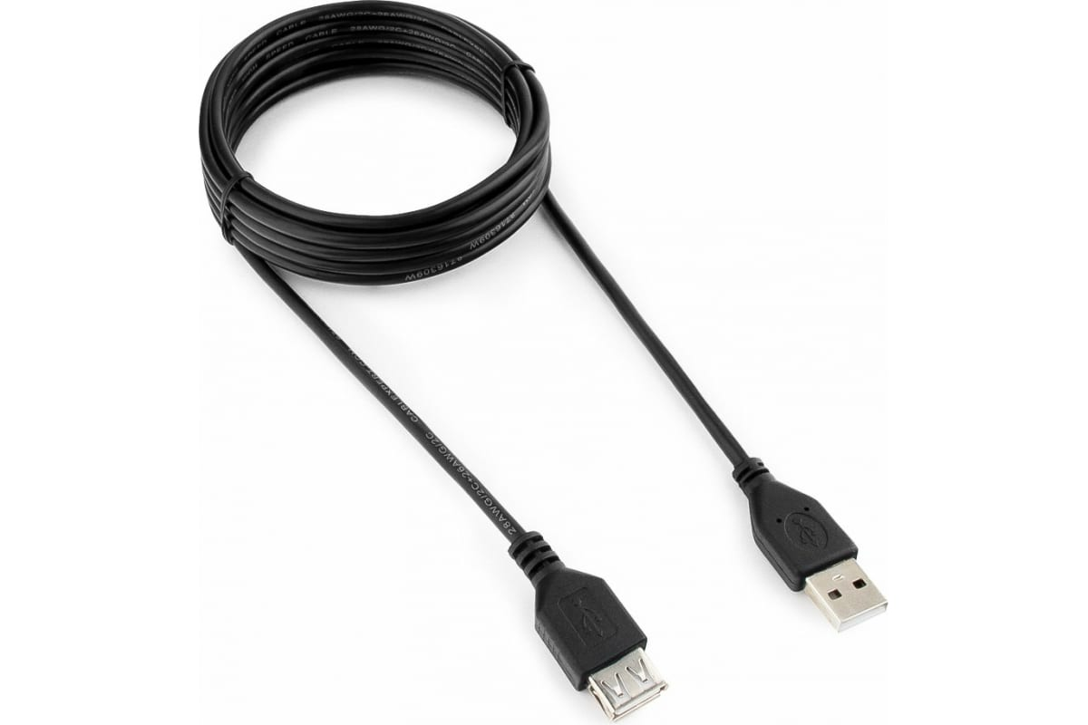 Кабель удлинитель USB2.0 Pro Cablexpert CCP-USB2-AMAF-10 AM/AF, 3.0м, экран, черный, пакет