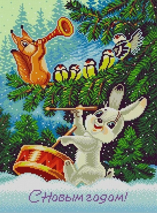 

Схемы для вышивания бисером Открытка 4 1456, 29x39 см от