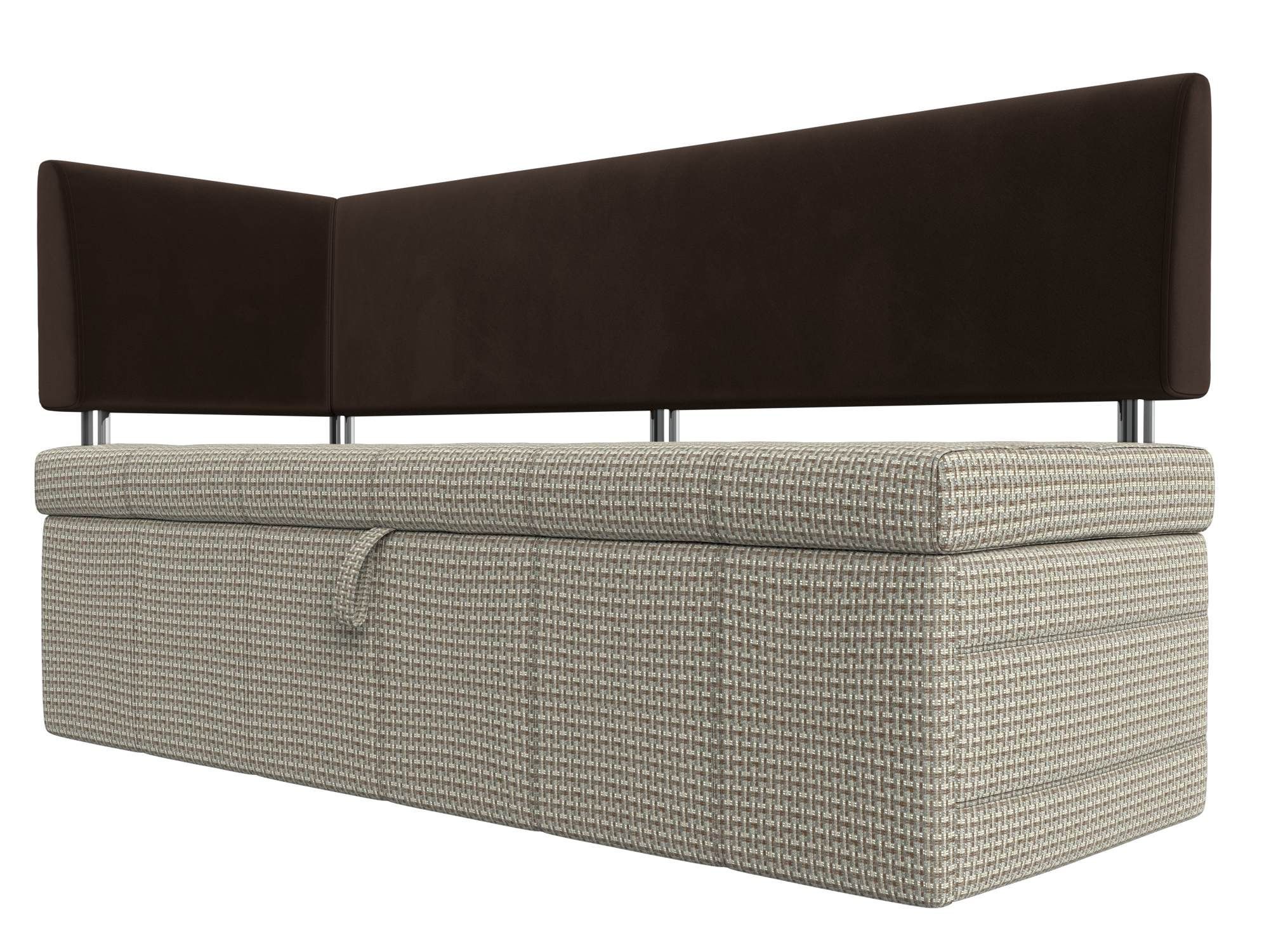 

Диван кухонный Лига Диванов Стоун с углом левый 182х65х87, рогожка, корфу 02/коричневый, Кухонный прямой диван Стоун с углом левый