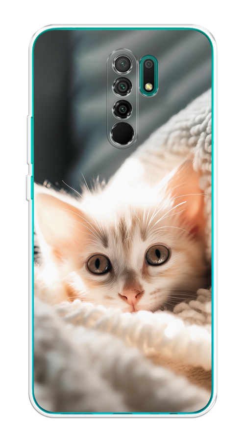 

Чехол на Xiaomi Redmi 9 "Белый шкодливый котенок", Серый;белый;бежевый;оранжевый, 38350-1