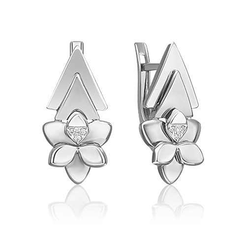 

Серьги из золота PLATINA jewelry 02-4997, бриллиант, 02-4997