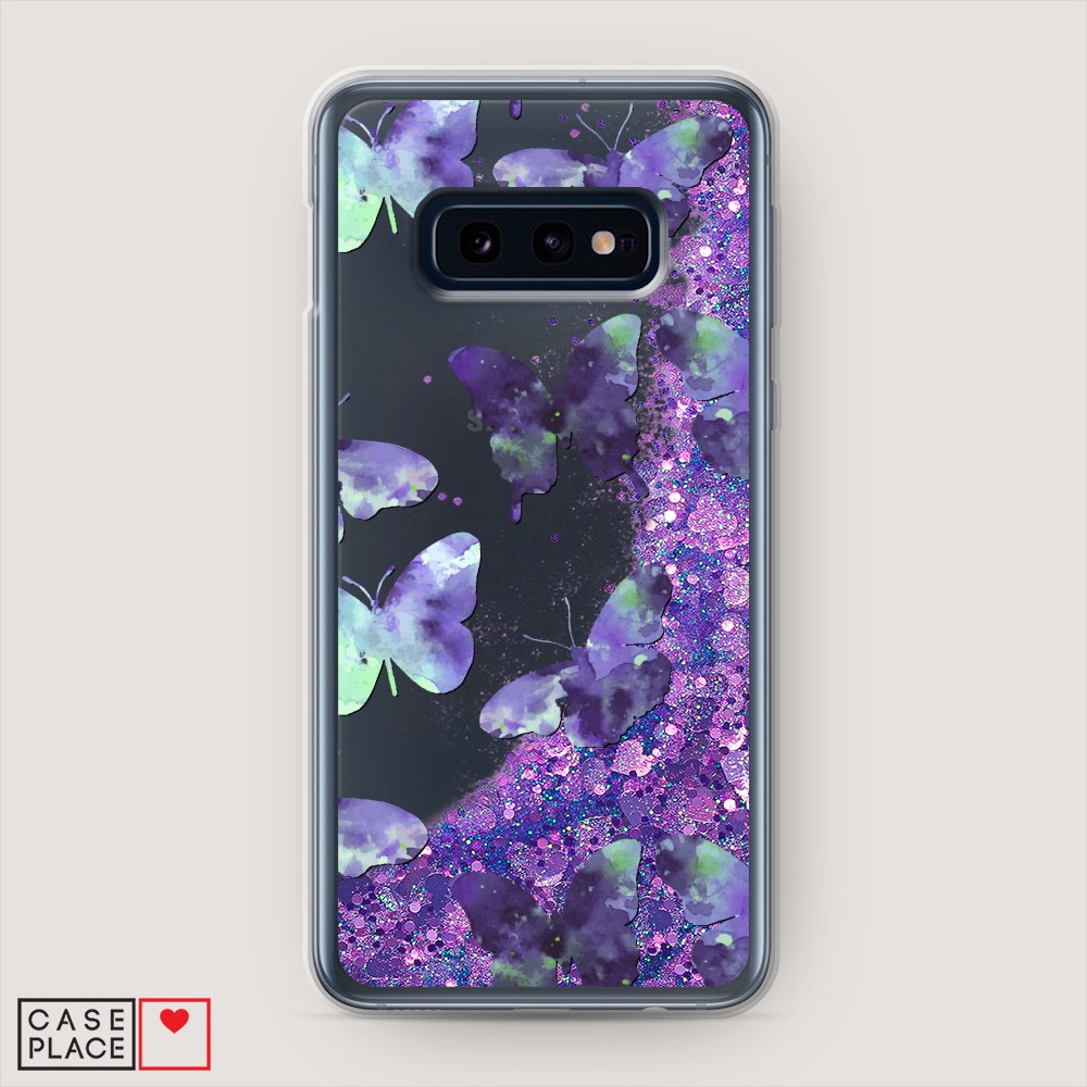 

Жидкий чехол с блестками "Бабочки отпечатки" на Samsung Galaxy S10E