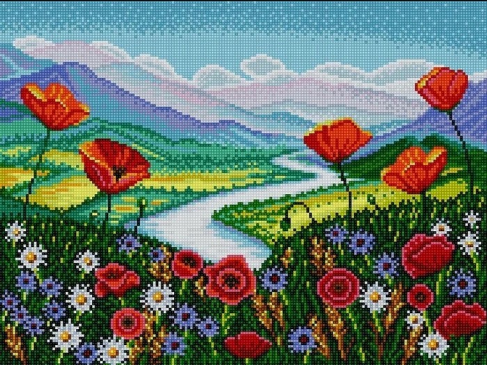 

Схемы для вышивания бисером Горные вершины 1448, 29x39 см от