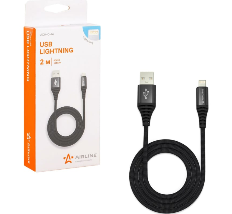 

Кабель USB (m)-Lightning (m) 2м черный