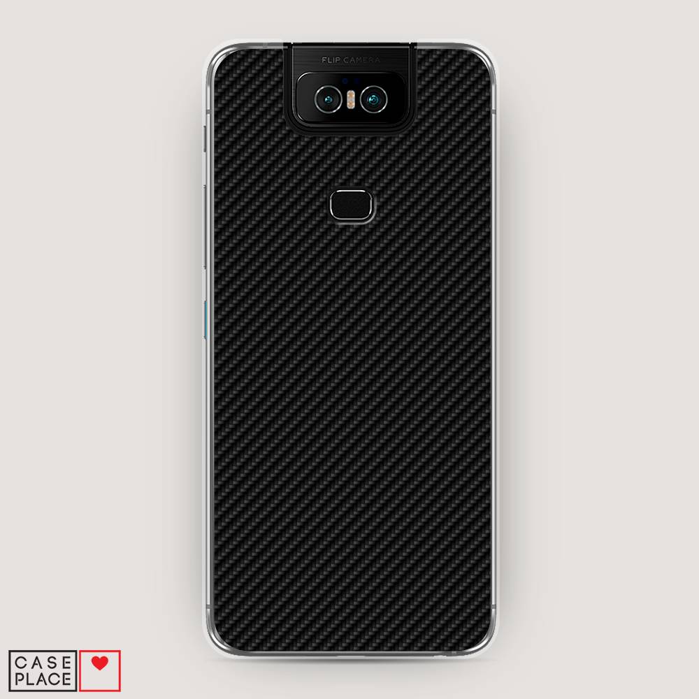 фото Чехол awog "черный карбон" для asus zenfone 6 zs630kl