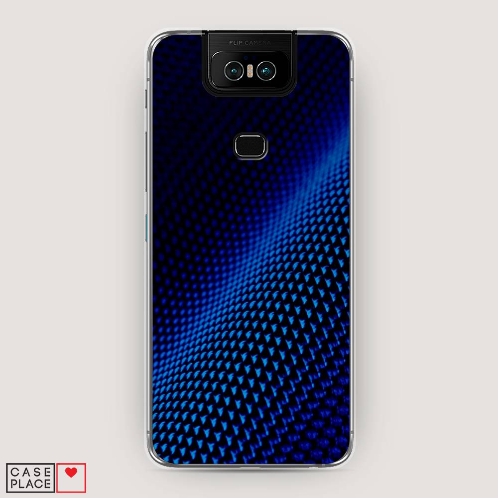 фото Чехол awog "синий карбон" для asus zenfone 6 zs630kl