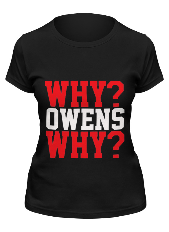 

Футболка женская Printio Why owens why (wwe) черная L, Черный, Why owens why (wwe)