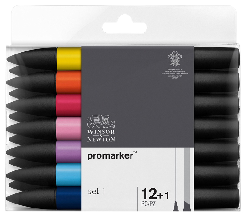 Набор маркеров Winsor&Newton W&N-290137 Promarker Set 1 12 цветов + 1 блендер