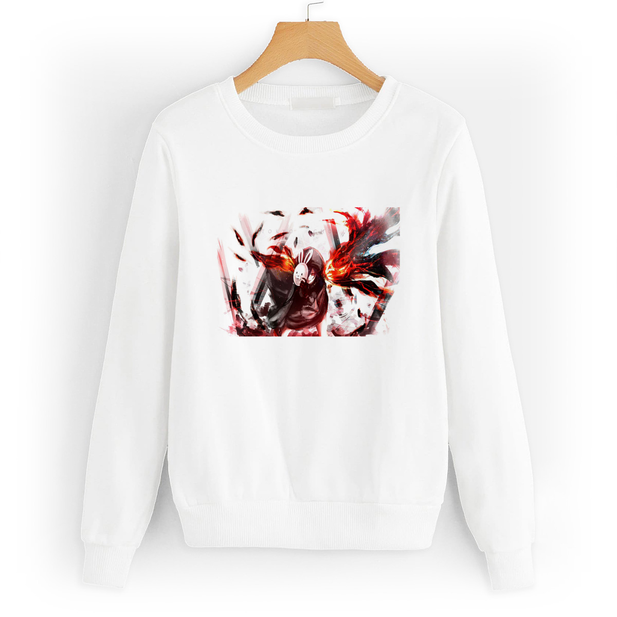 

Свитшот белый CoolPodarok Футболка Аниме Девушка Маска кролика, 8W042562
