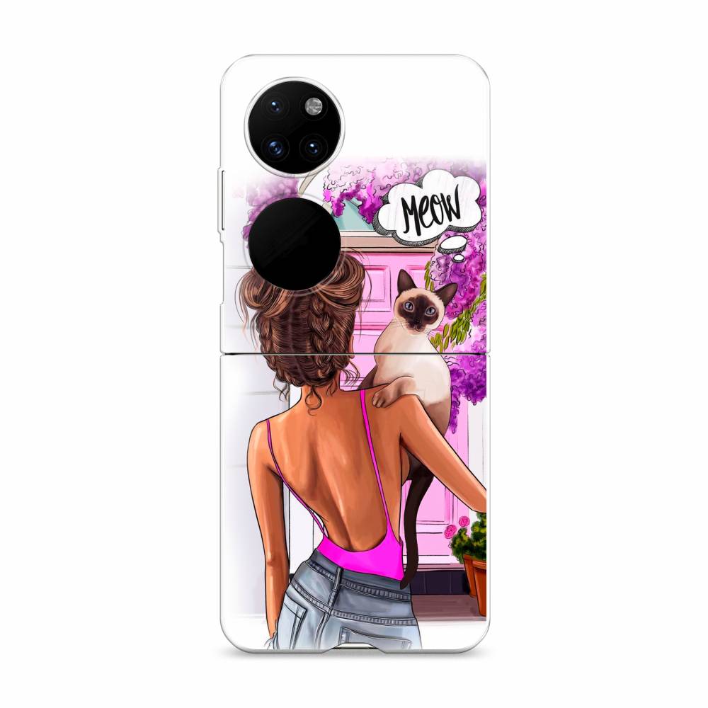 

Чехол Awog "Девушка с кошкой" для Huawei P50 pocket, 6107440-5