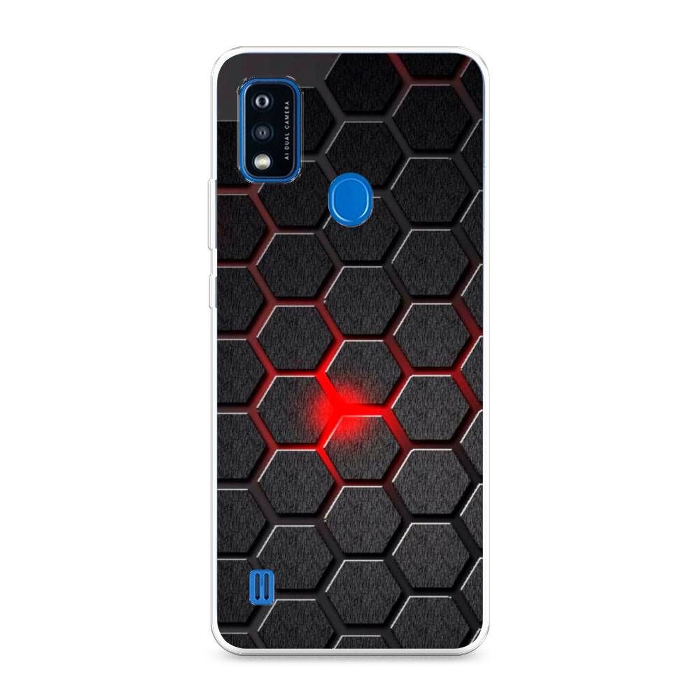 

Чехол на ZTE Blade A51 "Соты красные", Красный;черный;серый, 134550-3