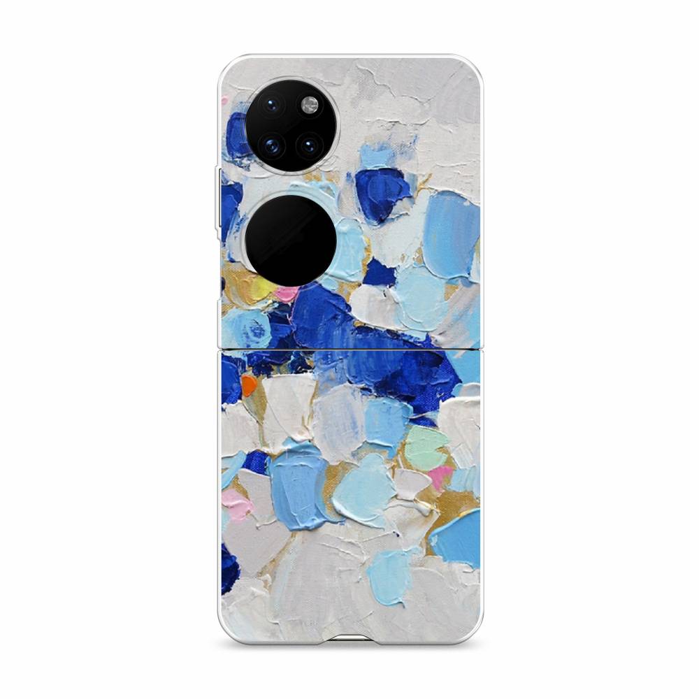 фото Чехол awog "холст сине-белый" для huawei p50 pocket