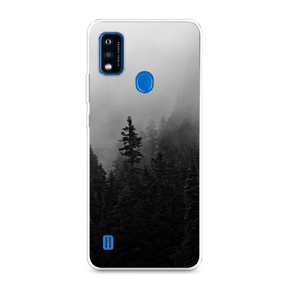 

Чехол на ZTE Blade A51 "Туманный лес", Серый;черный, 134550-2