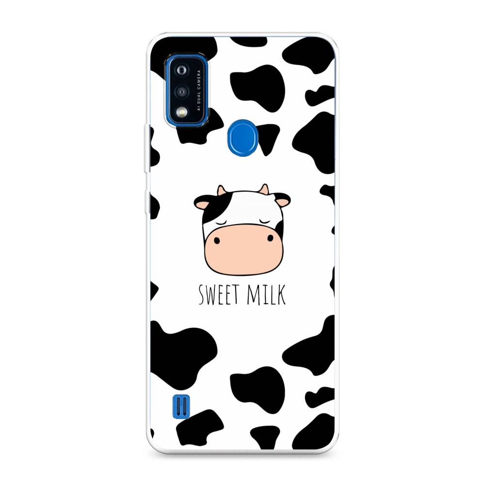 

Чехол на ZTE Blade A51 "Sweet milk", Розовый;белый;черный, 134550-1