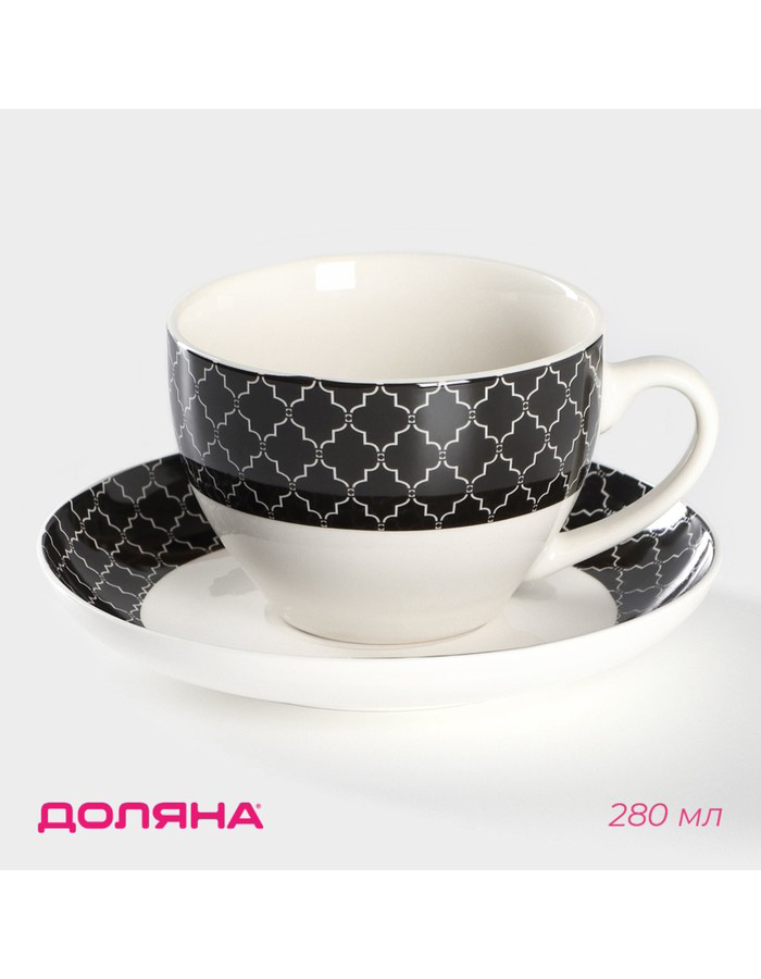 

Чайная пара Доляна фарфор 2 предмета, Белый