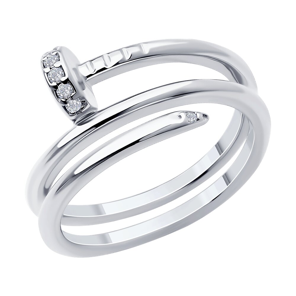 

Кольцо из серебра р. 19 Diamant 94-110-02016-1, фианит, 94-110-02016-1