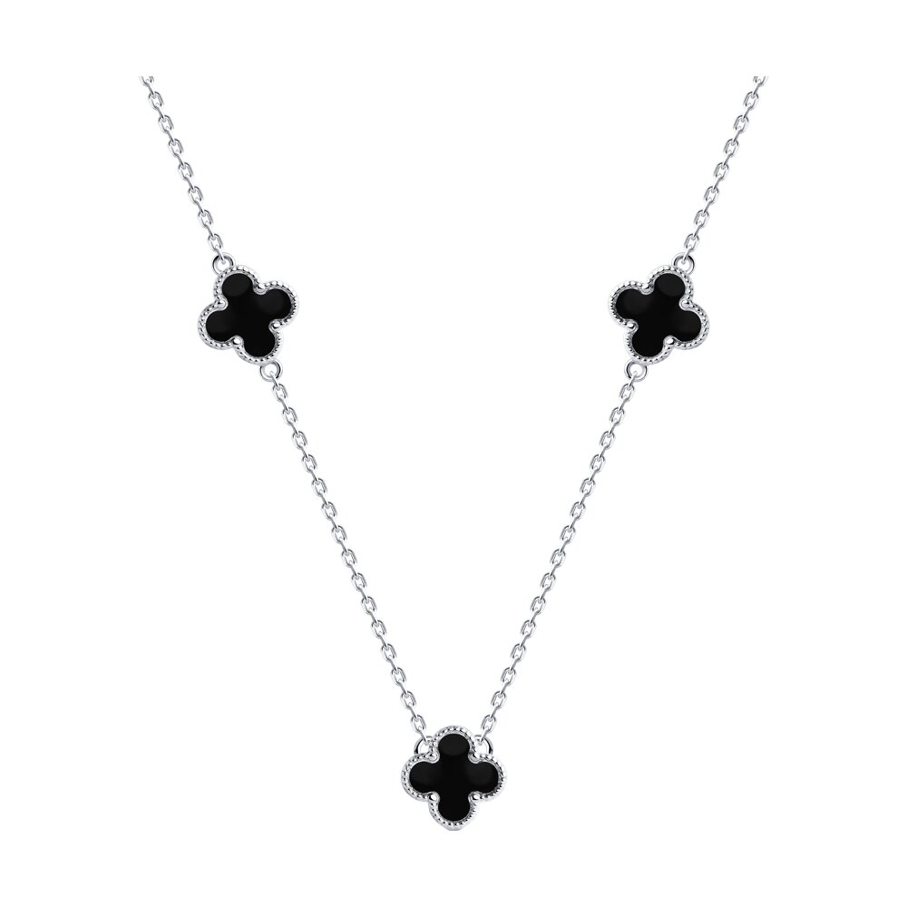 

Колье из серебра 50 см SOKOLOV 94070950, эмаль, 94070950