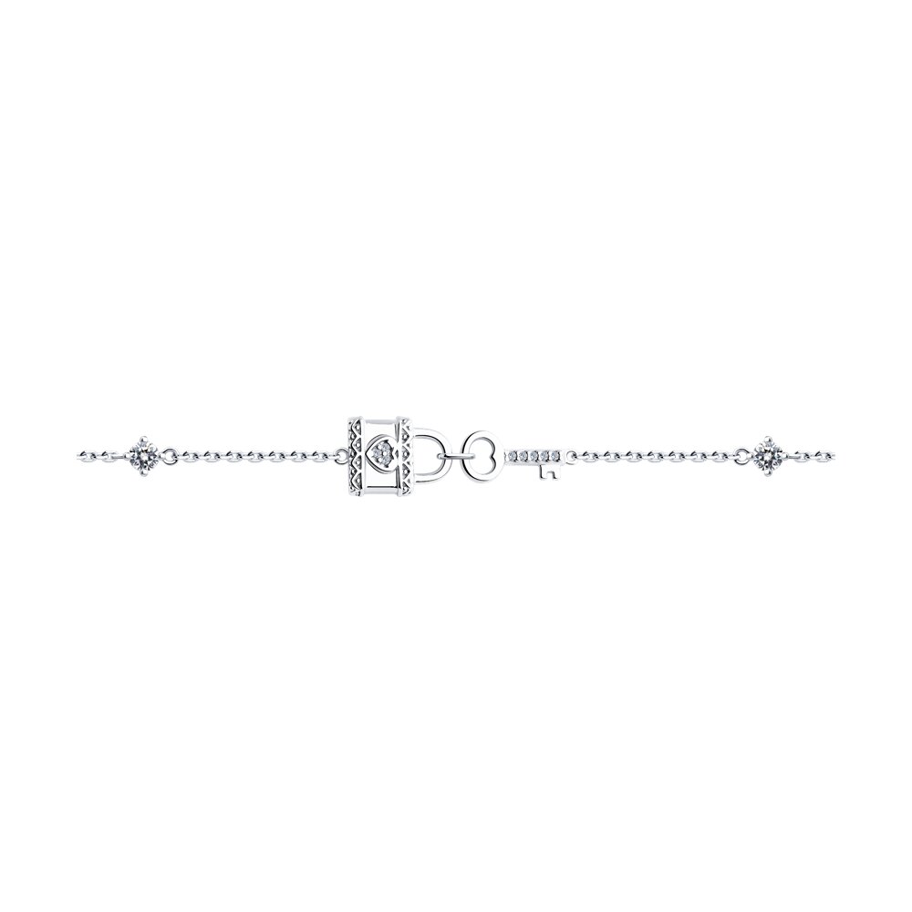 

Браслет из серебра р.  SOKOLOV 94051185, фианит, 94051185