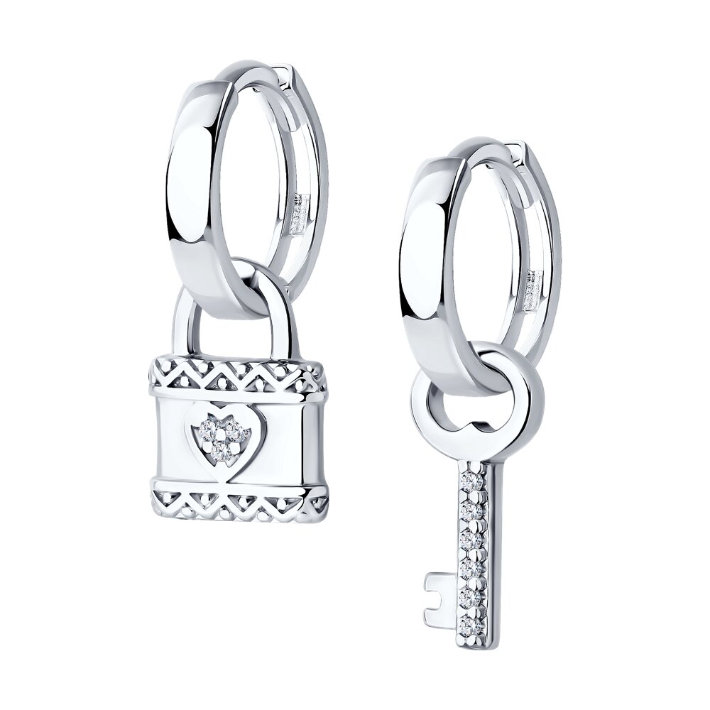 

Серьги из серебра SOKOLOV 94026427, фианит, 94026427