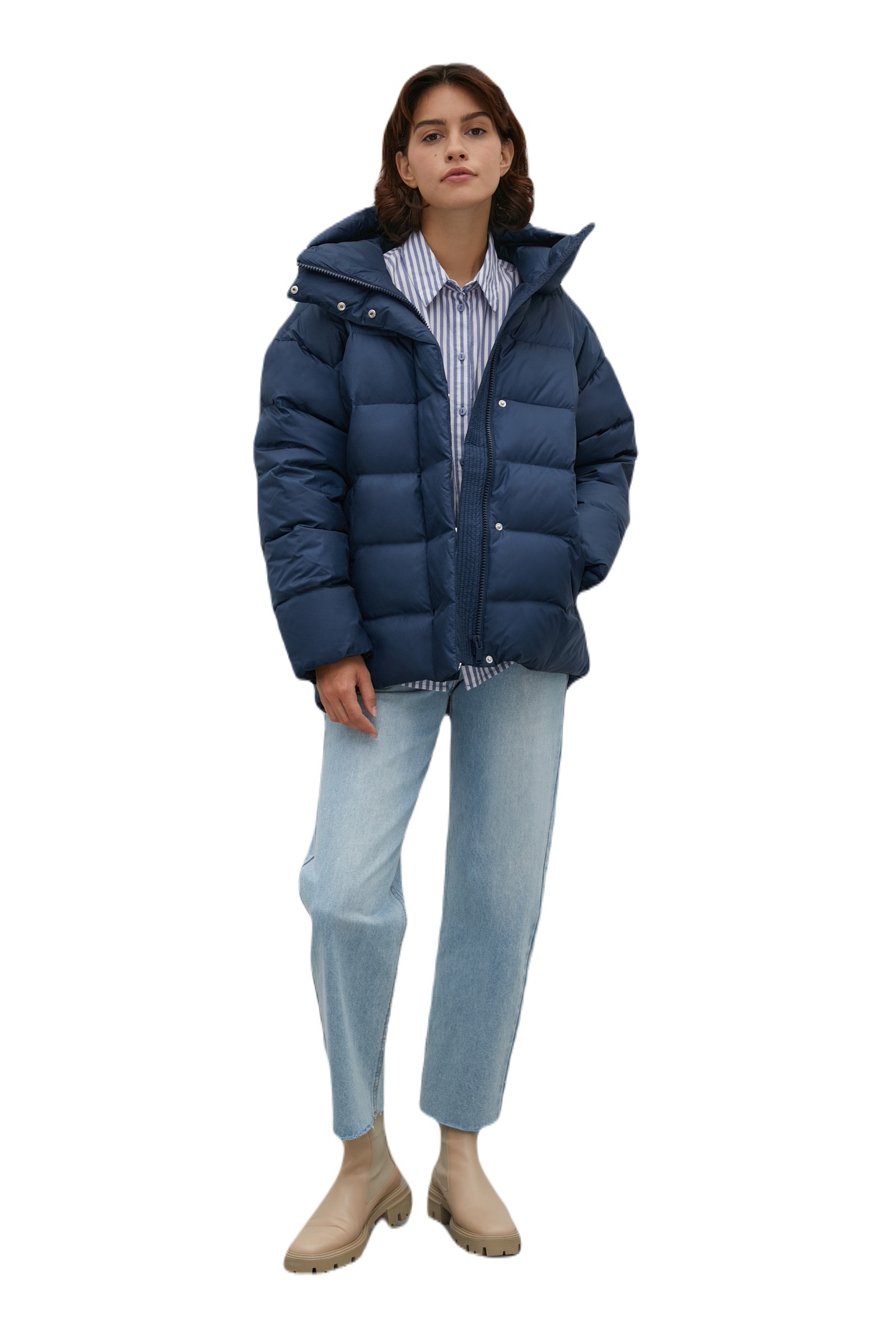 

Пуховик женский Finn Flare FWB51056 синий 2XL, FWB51056