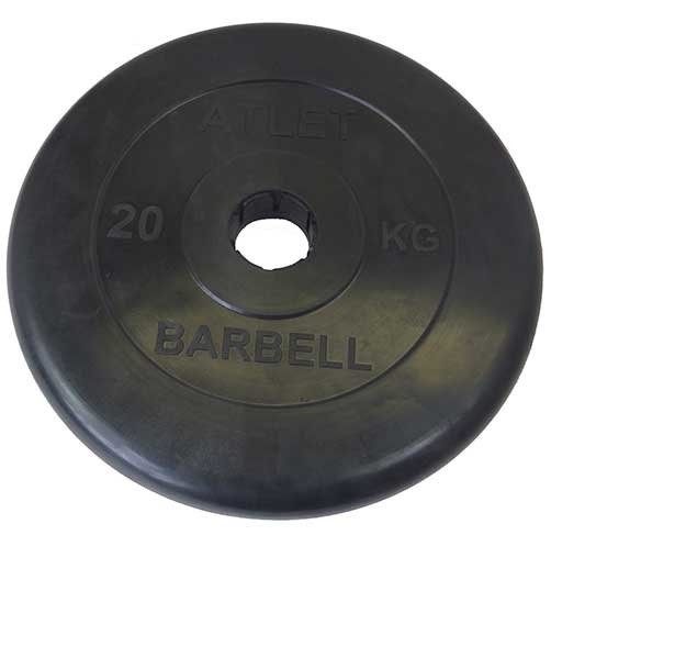 

Диск обрезиненный MB Barbell ATLET MB-AtletB50-20, Черный, MB-AtletB50-20