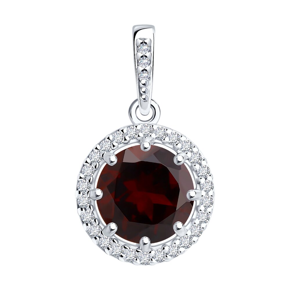 

Кулон из серебра Diamant 94-330-02052-2, фианит/гранат, 94-330-02052-2