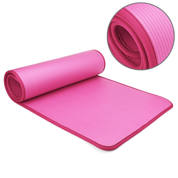Коврик для йоги и фитнеса НБК Универсальный розовый с кантом 183х61х1см