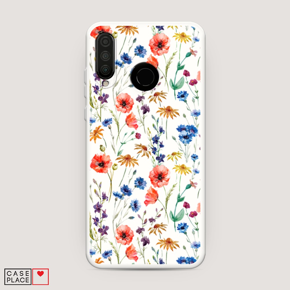 

Матовый силиконовый чехол "Листья папоротника рамка" на Huawei P30