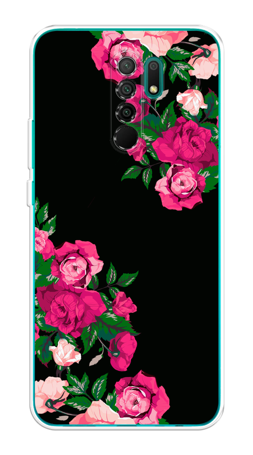 

Чехол на Xiaomi Redmi 9 "Розы фуксия", Черный;розовый;зеленый, 38350-1