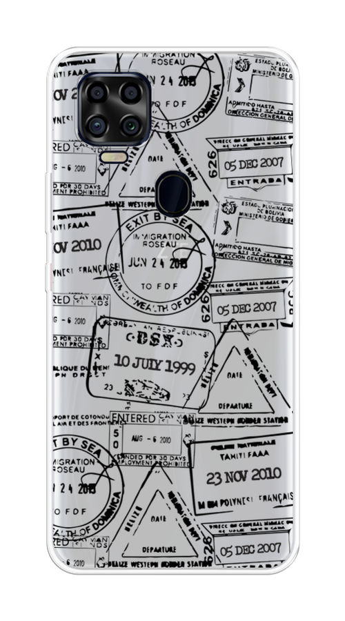 

Чехол на ZTE Blade V2020 "Visa stamps 2", Белый;черный;серый, 134350-2