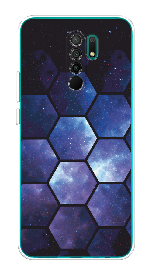 

Чехол на Xiaomi Redmi 9 "Соты космос", Черный;фиолетовый, 38350-1