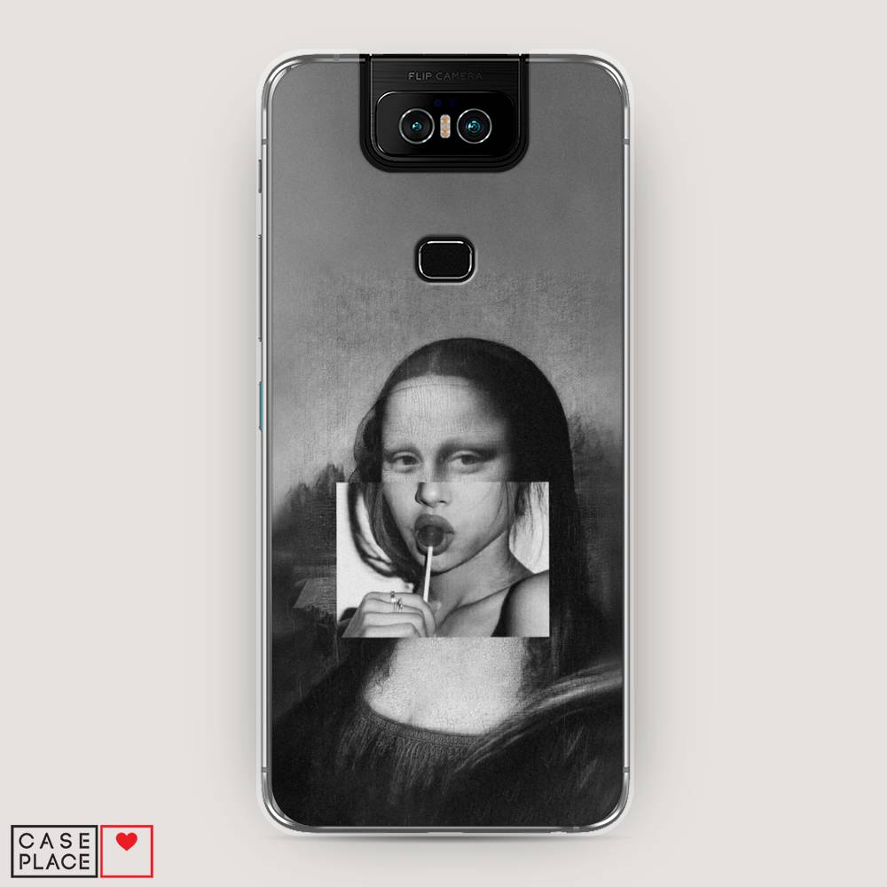 фото Чехол awog "mona lisa sucking lollipop" для asus zenfone 6 zs630kl