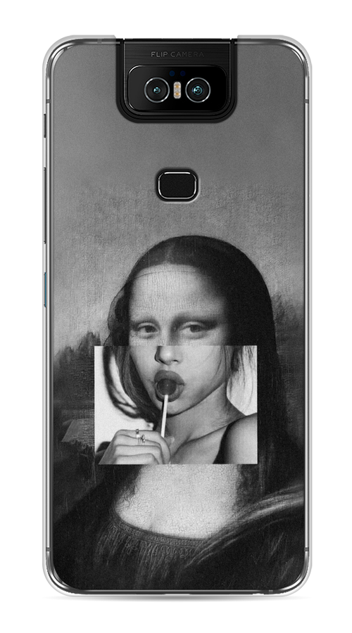 

Чехол Awog на Asus Zenfone 6 ZS630KL "Mona Lisa sucking lollipop", Серый, 43950-9