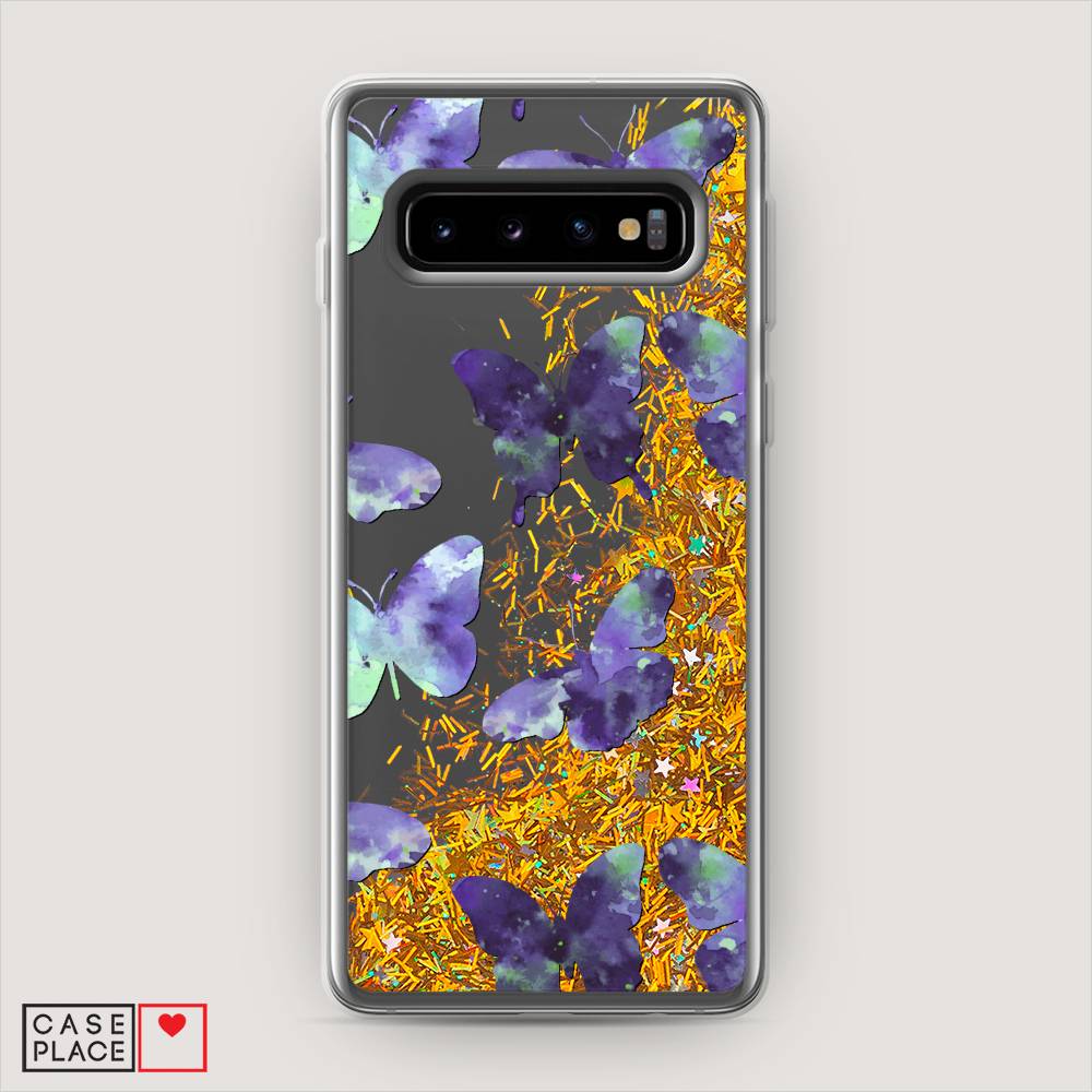 

Жидкий чехол с блестками "Бабочки отпечатки" на Samsung Galaxy S10 +, 27190-1