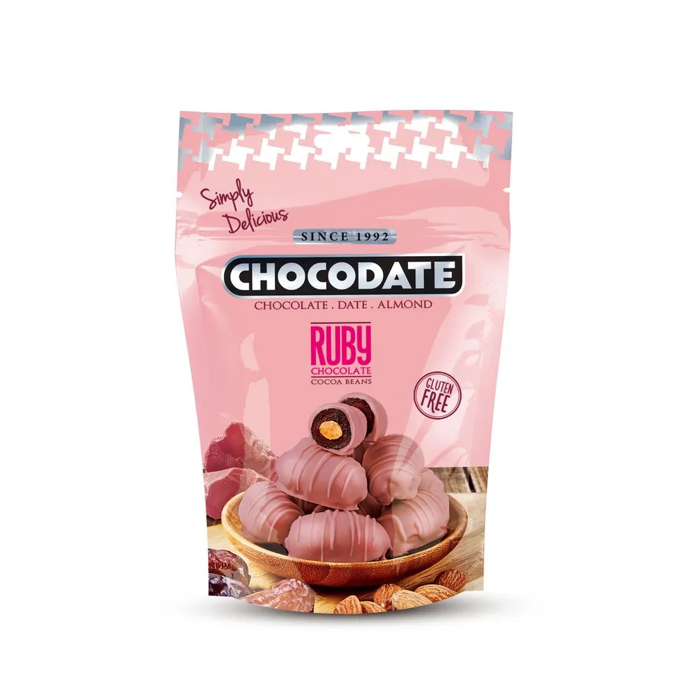 Конфеты Chocodate Финики с миндалем в рубиновом шоколаде 100 г