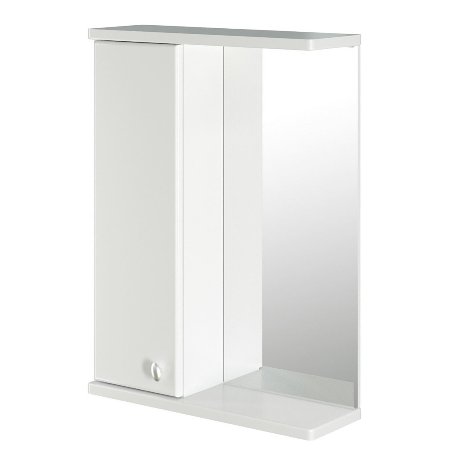 Шкаф зеркальный Mixline Норд-55 левый, белый, без подсветки гостиная норд белый белый глянец