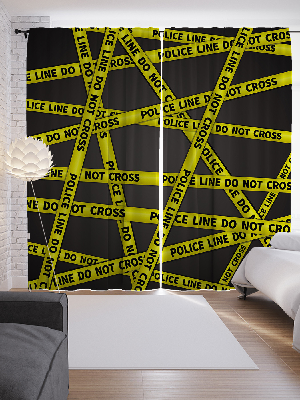 

Шторы с фотопечатью "Доступ запрещен" из сатена, 290х265 см