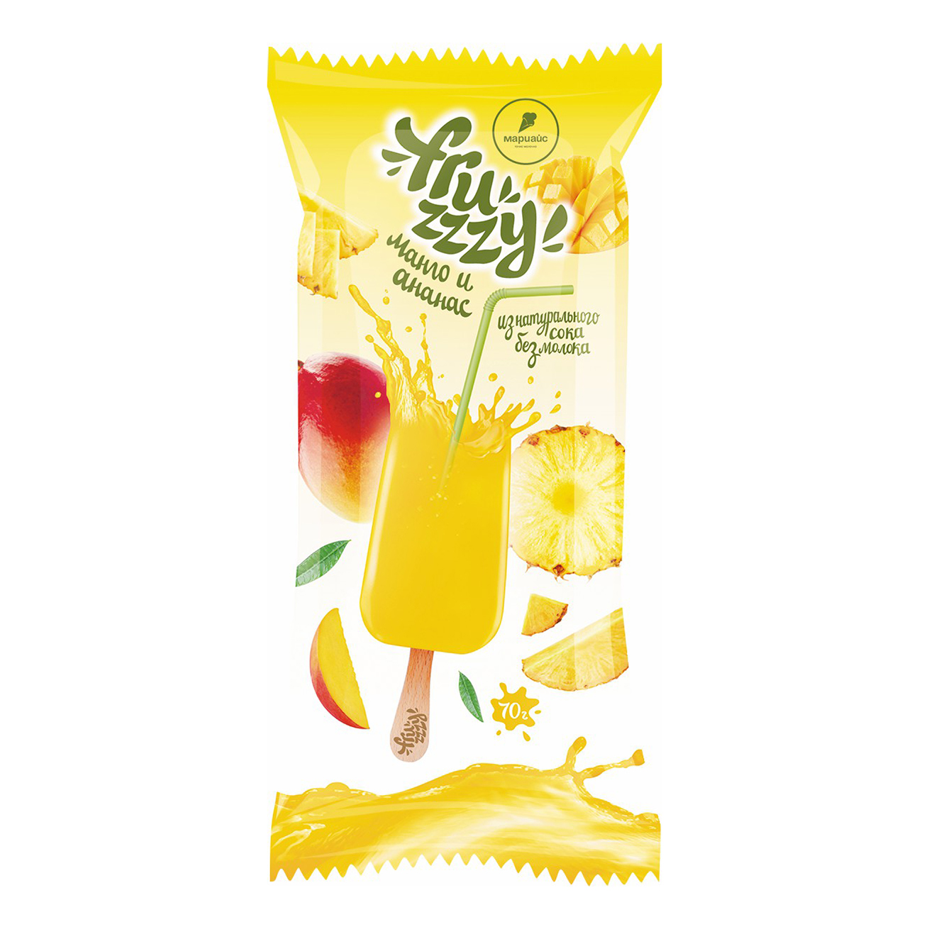 

Фруктовый лед Мариайс Fruzzzy манго и ананас 70 г